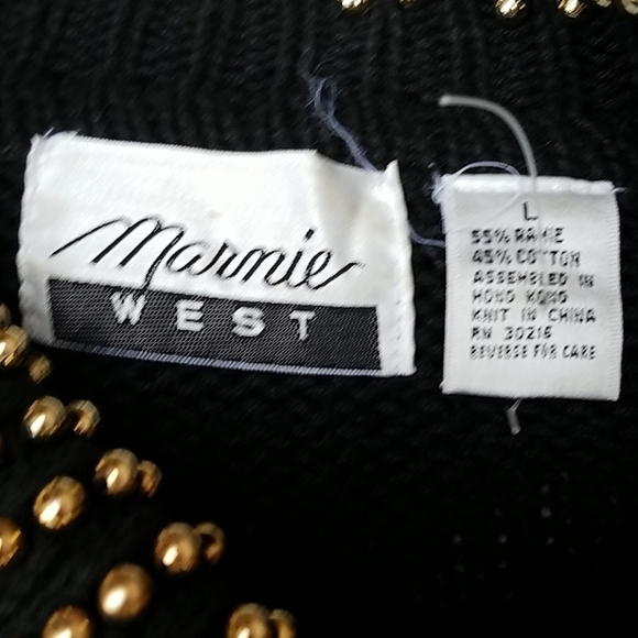 Vintage new years sweater gold studs L 1970,s - Picture 2 of 6